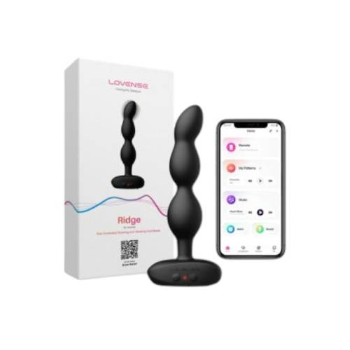 Dilatator LOVENSE - RIDGE - control prin aplicatie - vibratii puternice si miscari rotative pana la 116 rotati pe minut - 1950 cm - culoare negru