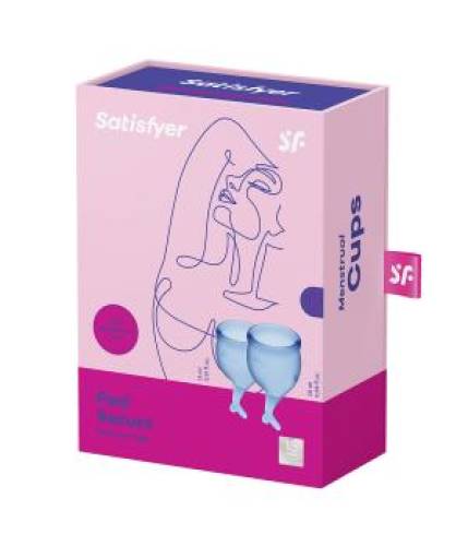 Cupa menstruala - Satisfyer Feel Secure - culoare albastru - 1 cutie x 2 buc