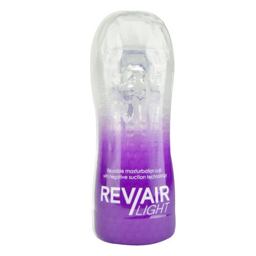 Rev-Air Lejer Cupa Reutilizabila pentru Masturbare cu Control al Suctiunii si Carcasa Solida Transparenta