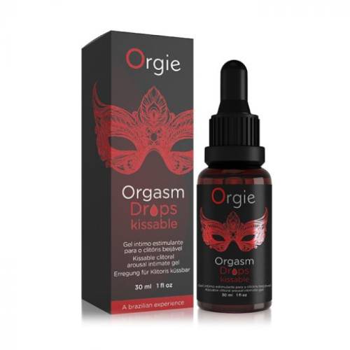 Picaturi gel intim ORGIE Orgasm Drops Kissable Rosu - stimulare clitoris si exitare - 30 ml