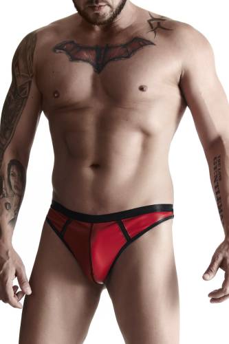 Bikini Tanga Piele Ecologica - Rosu - M