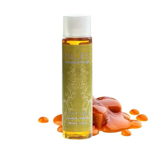 Ulei de masaj - NUEI - HOT OIL - sarutabil - cu efect de incalzire si aroma de Caramel - 100 ml