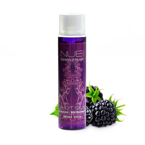 Ulei de masaj - NUEI - HOT OIL - sarutabil - cu efect de incalzire si aroma de mure (Blackberry) - 100 ml