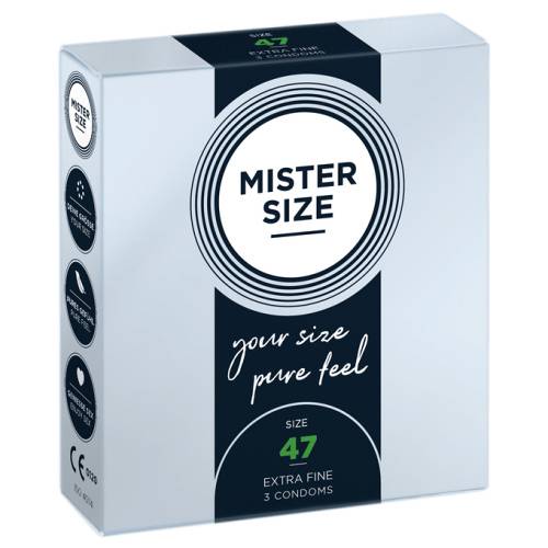 Mister Size Prezervative de Marimea Perfecta Latime 47 mm pentru Placere si Siguranta 3 bucati
