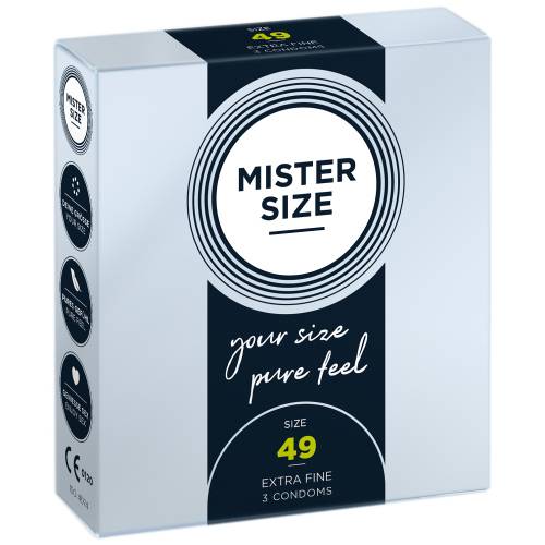 Mister Size Prezervative de Marimea Perfecta Latime 49 mm pentru Placere si Siguranta 3 bucati