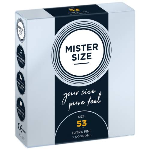 Mister Size Prezervative de Marimea Perfecta Latime 53 mm pentru Placere si Siguranta 3 bucati
