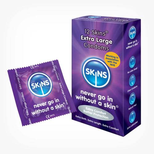 Prezervative Skins Extra Large XL - marime 57 mm - din latex natural - 1 cutie x 12 buc