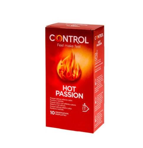 Prezervative cu striatii CONTROL HOT PASSION - cu efect de incalzire - 1 cutie x 10 buc