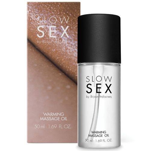 Ulei de masaj comestibil - Slow Sex by Bijoux Indiscrets - cu efect de incalzire - aroma Cocos - 50 ml